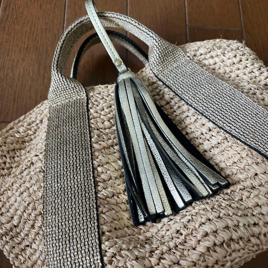 ヴィオラドーロ　カゴバッグラフィア2wayタッセル付き美品