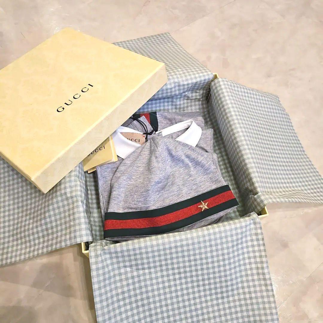 新品タグ付き　GUCCI グレー ロンパース・カバーオール セット