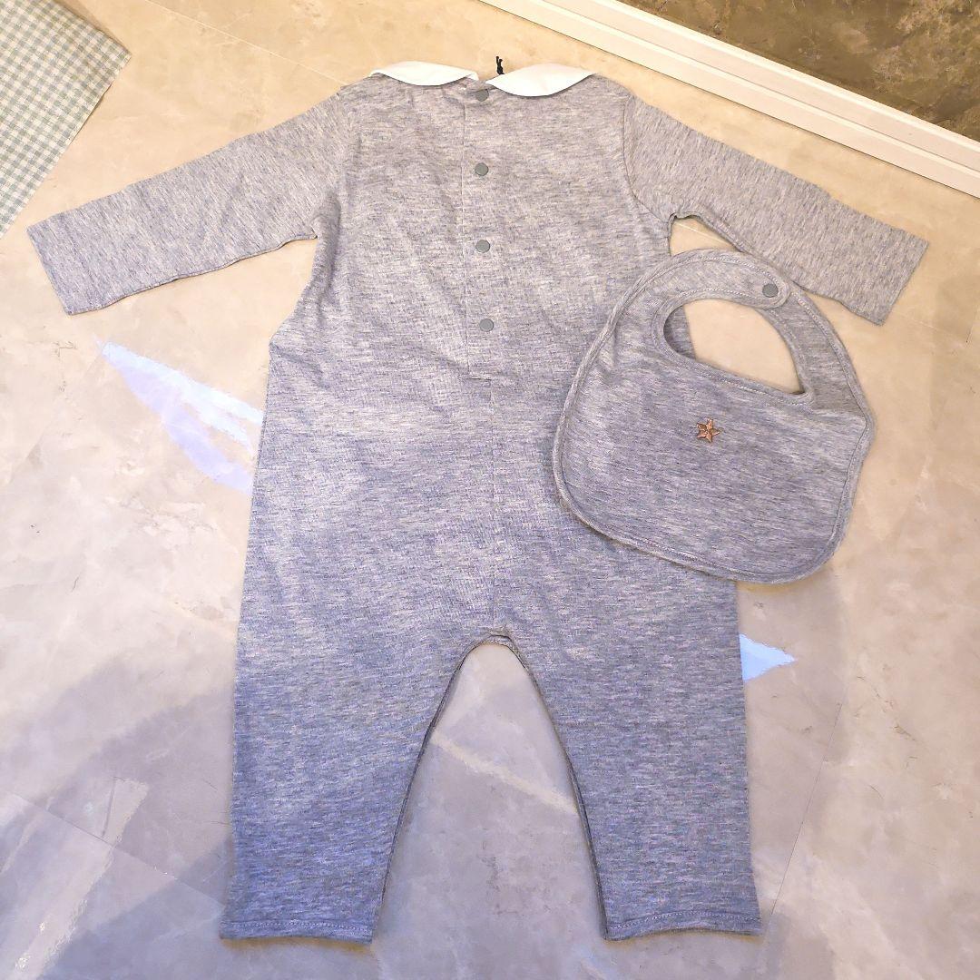 新品タグ付き　GUCCI グレー ロンパース・カバーオール セット