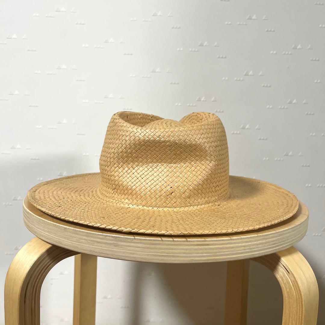 イタリア製 古着 ブロンテ 麦わら帽子 ハット フェドラハット ストローハット
