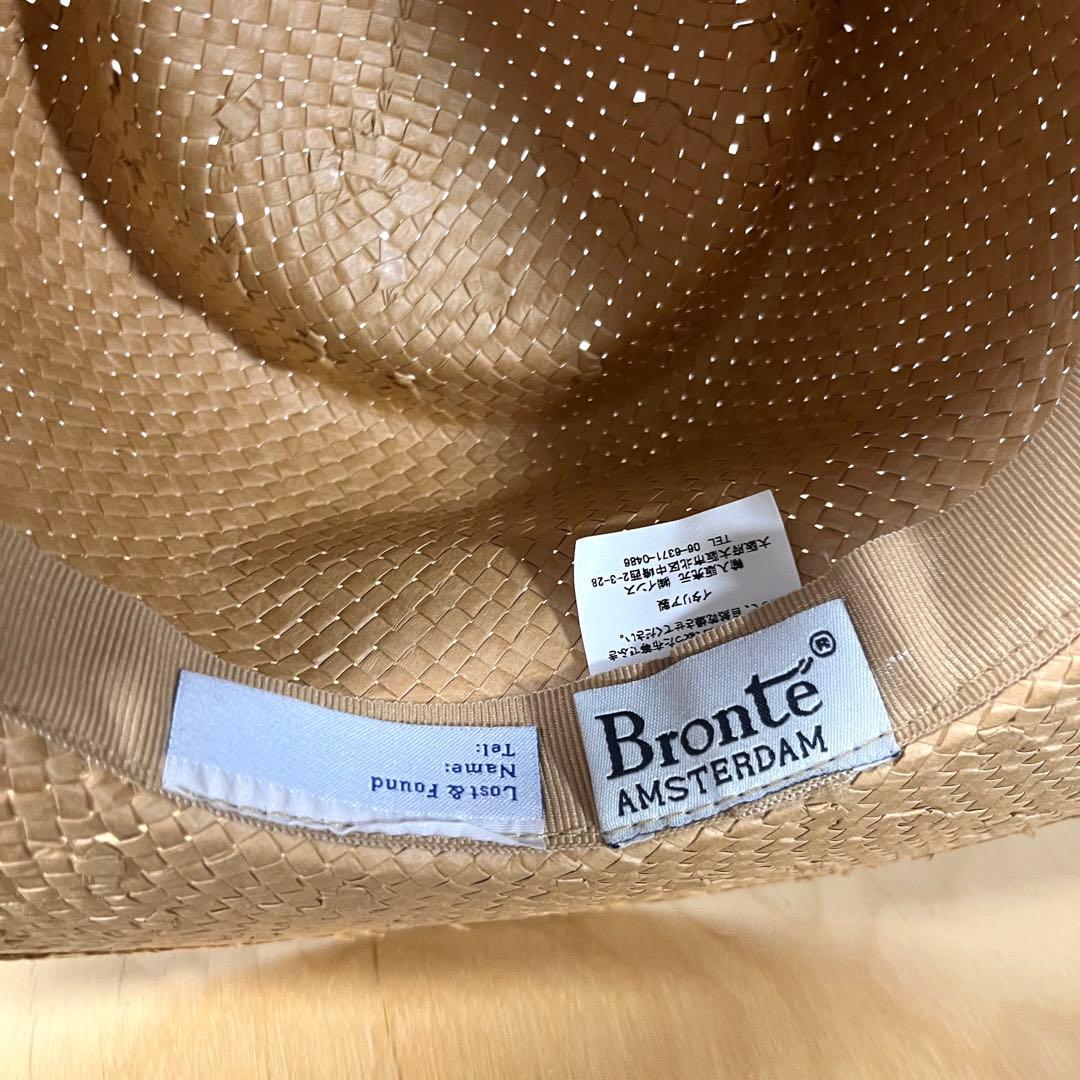 イタリア製 古着 ブロンテ 麦わら帽子 ハット フェドラハット ストローハット