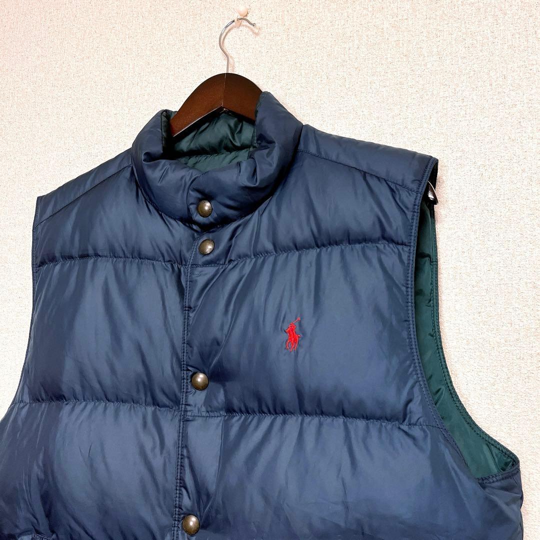 Polo Ralph Lauren ネイビー グリーン ダウン ベスト L