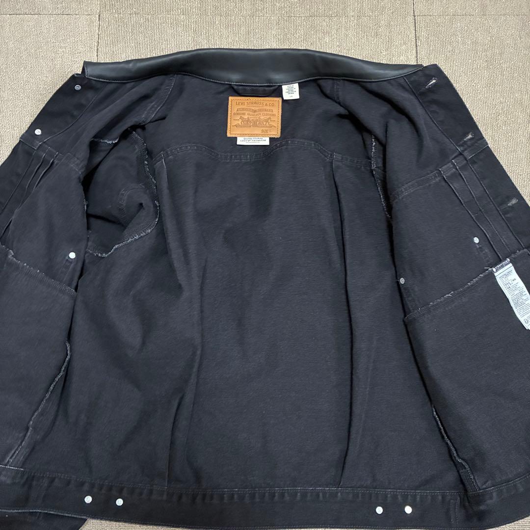 エディフィス 別注 リーバイス デニムジャケット 2nd タイプ レザー 黒