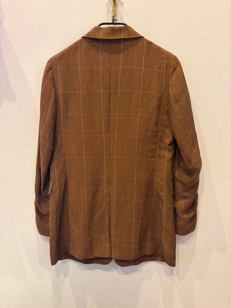 BACCA ブラウン チェック柄 テーラードジャケット　38サイズ