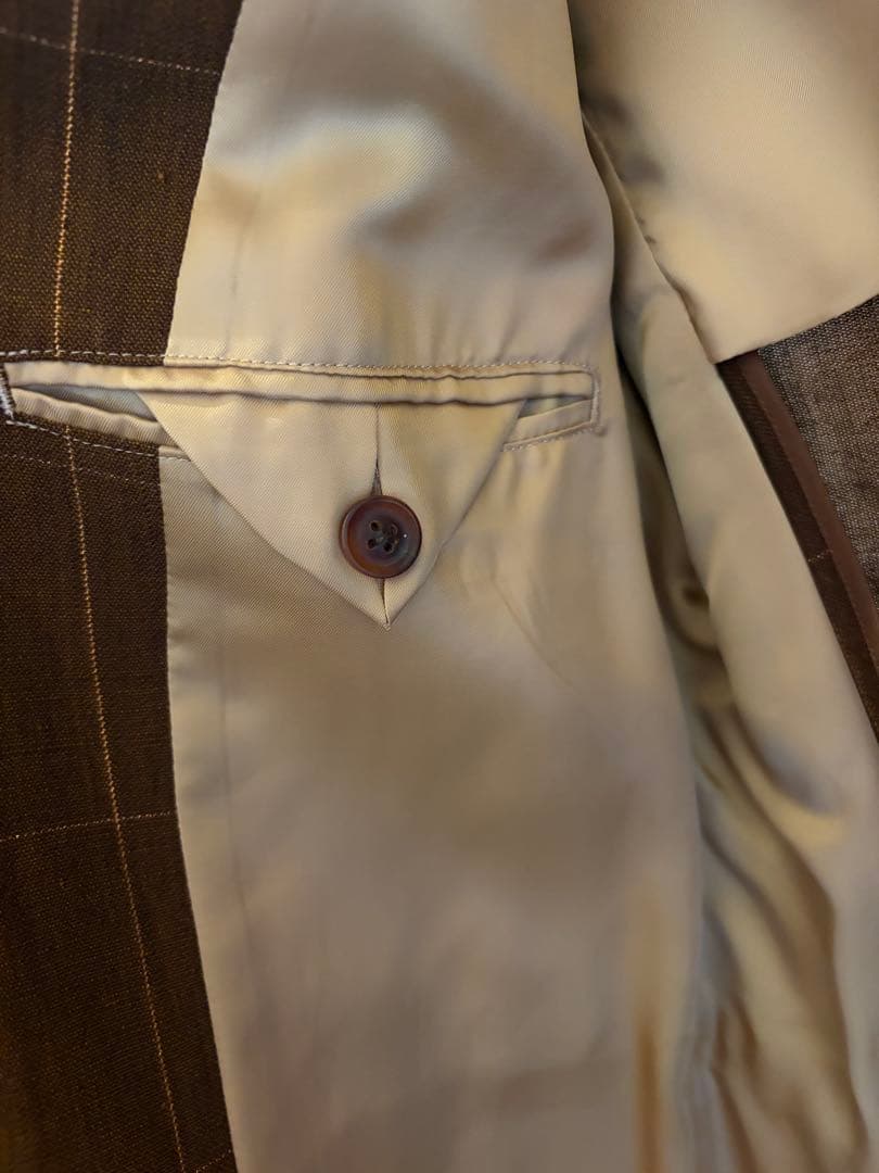 BACCA ブラウン チェック柄 テーラードジャケット　38サイズ