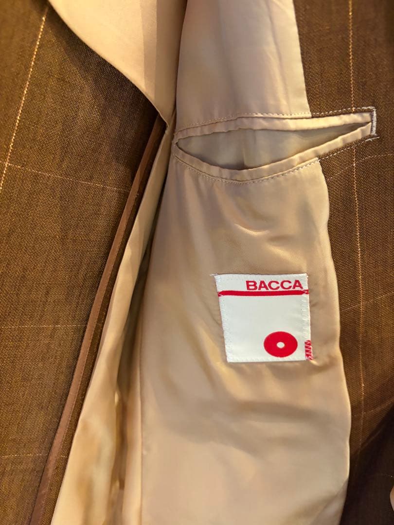 BACCA ブラウン チェック柄 テーラードジャケット　38サイズ