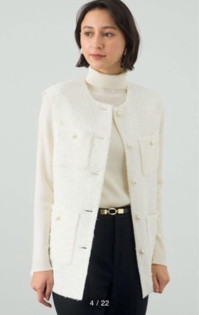 アナイ カラミツイードポケットジレ