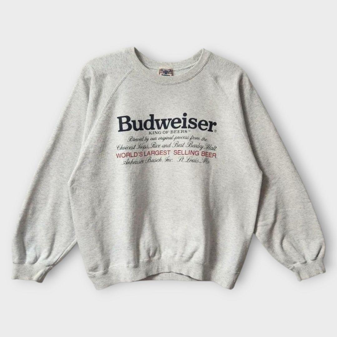 90s　Budweiser　バドワイザー　企業　スウェット　グレー　L相当