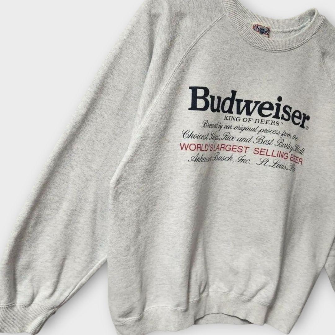90s　Budweiser　バドワイザー　企業　スウェット　グレー　L相当