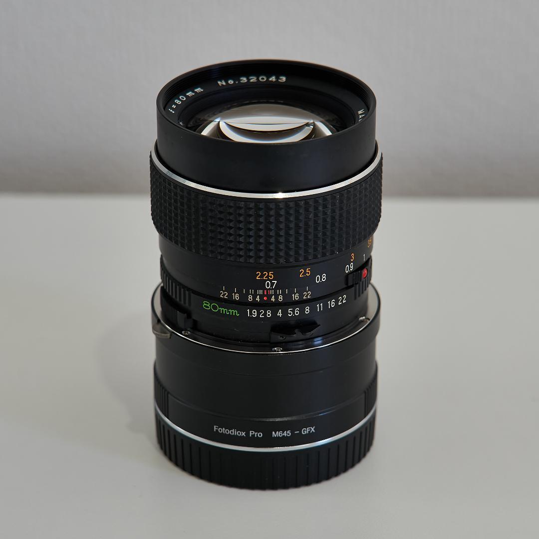 レンズ(単焦点) MAMIYA SEKOR C 80mm f1.9 + Fotodiox GFX