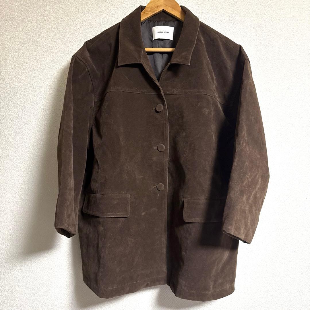 eco suede coverall ブラウン la peau de gem.