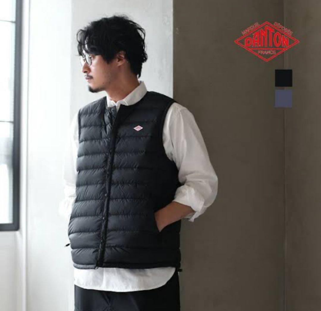 【極美品✨️】【42】DANTON インナーダウンベスト メンズ
