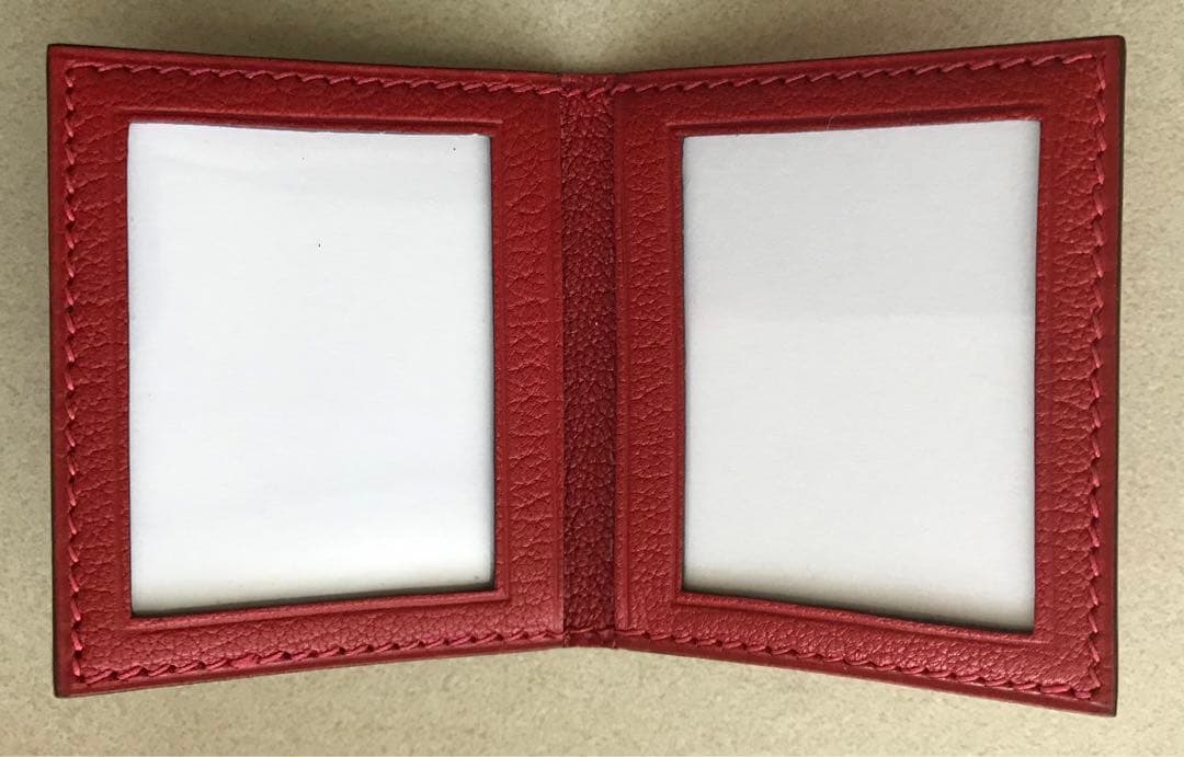 HERMES 赤 レザー ミニフォトフレーム