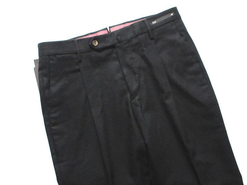 新品 PT01 ウール フランネル ストレッチ パンツ スラックス ブラック
