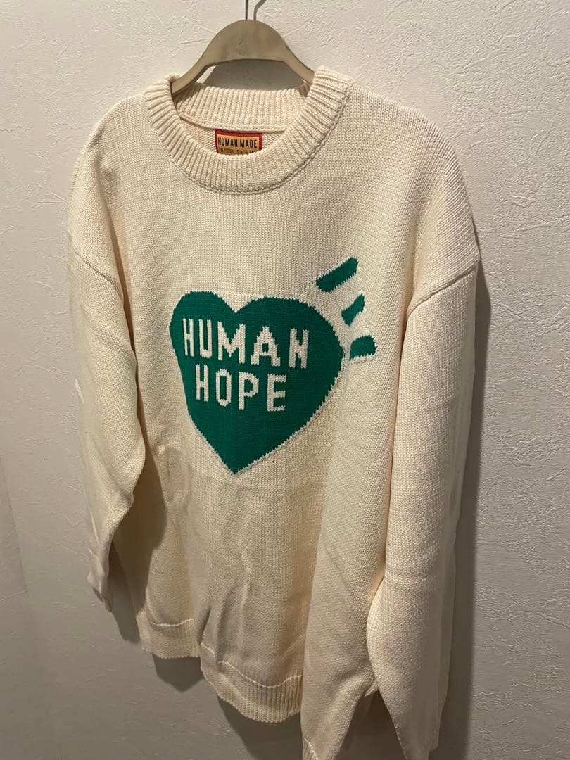 HUMAN HOPE HEART KNIT SWEATER タグなし
