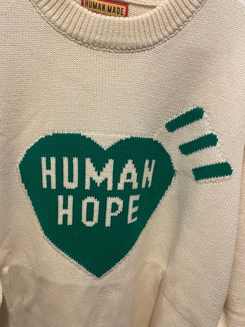 HUMAN HOPE HEART KNIT SWEATER タグなし