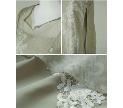 訳あり niana ニアナ ドリードール シアーAラインワンピース M 結婚式