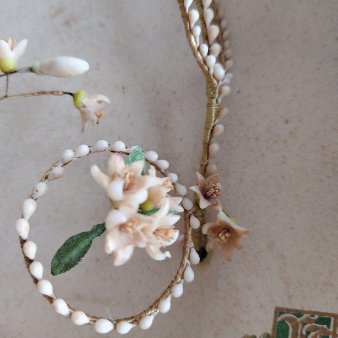 フランスアンティーク　ワックスフラワー花冠セット