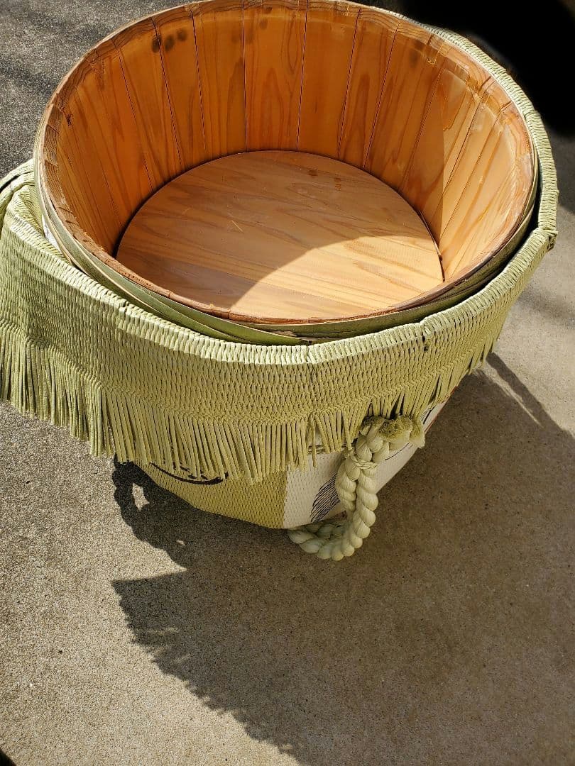 De　酒樽　薦被り　四斗樽　二斗　空樽　蓋セット