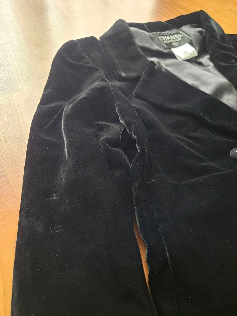 【美品】CHANEL 98A クロップダブルジャケット ベルベット 42