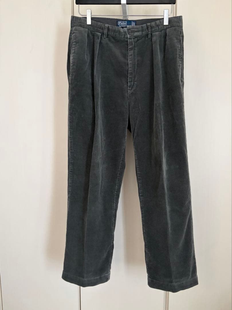 90s ラルフローレン ANDREW コーデュロイパンツ グレー W32 USA
