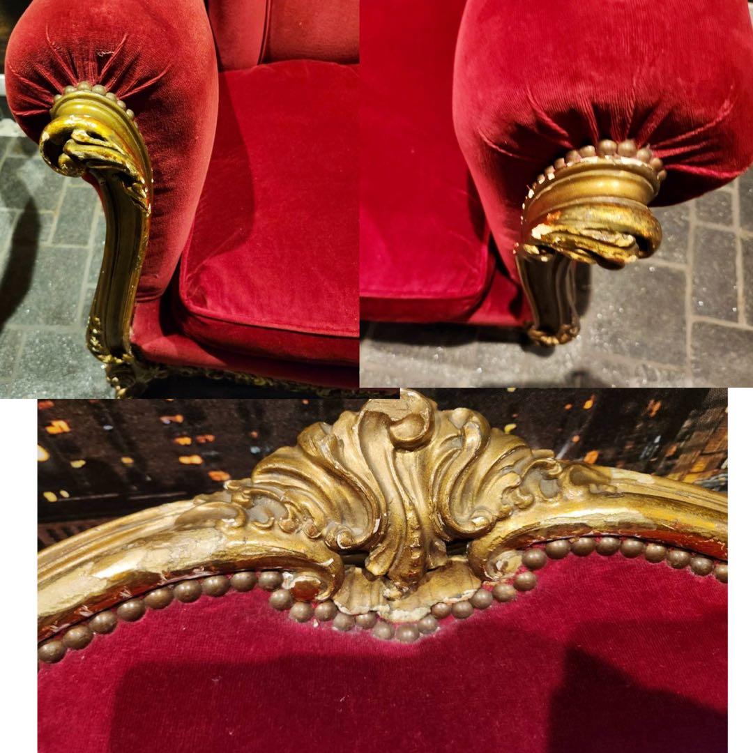 ノットアンティークス　シングルソファ エンペラーズチェア　ロココ　彫刻