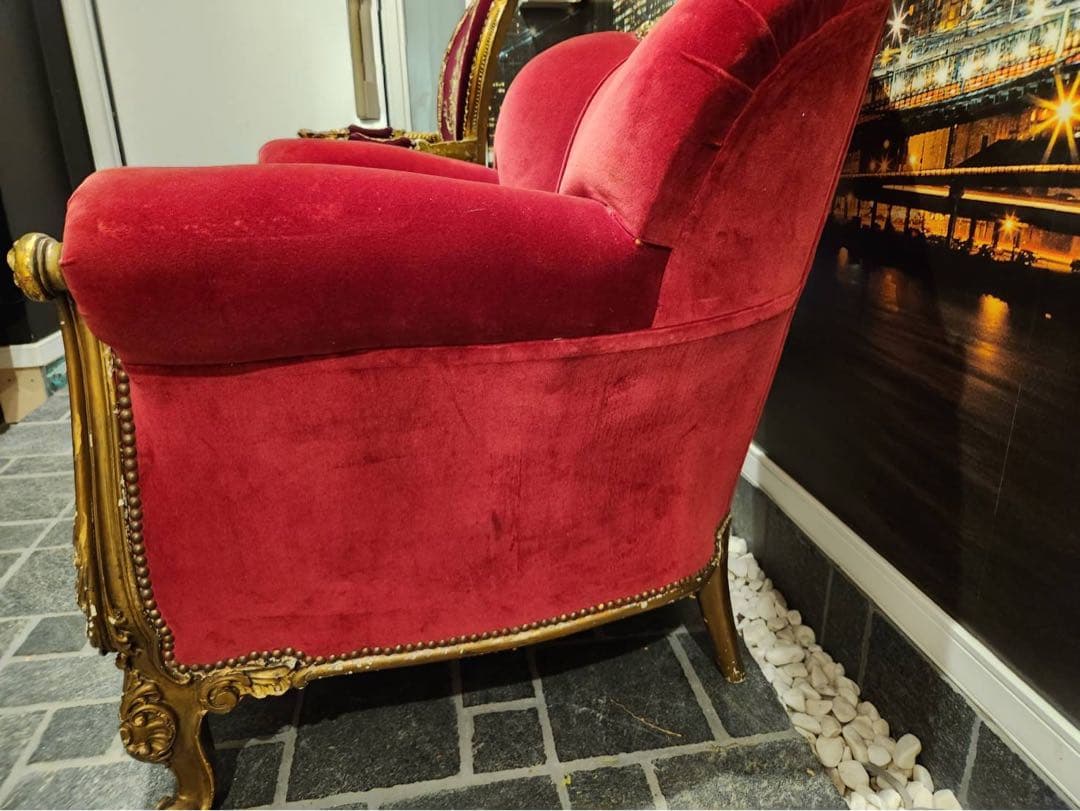 ノットアンティークス　シングルソファ エンペラーズチェア　ロココ　彫刻