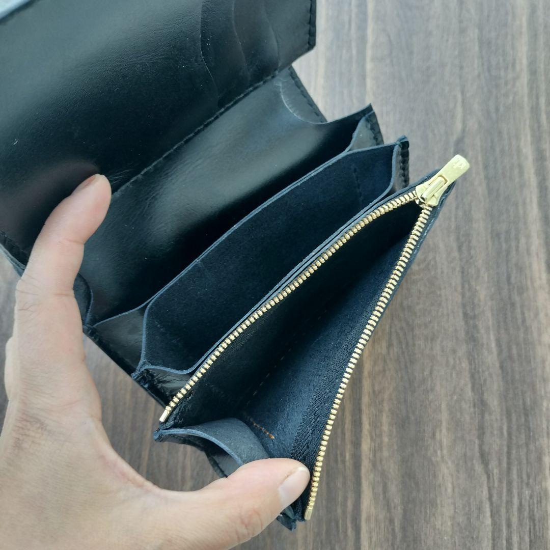 ヒョウ柄ハラコ　トラッカーウォレット