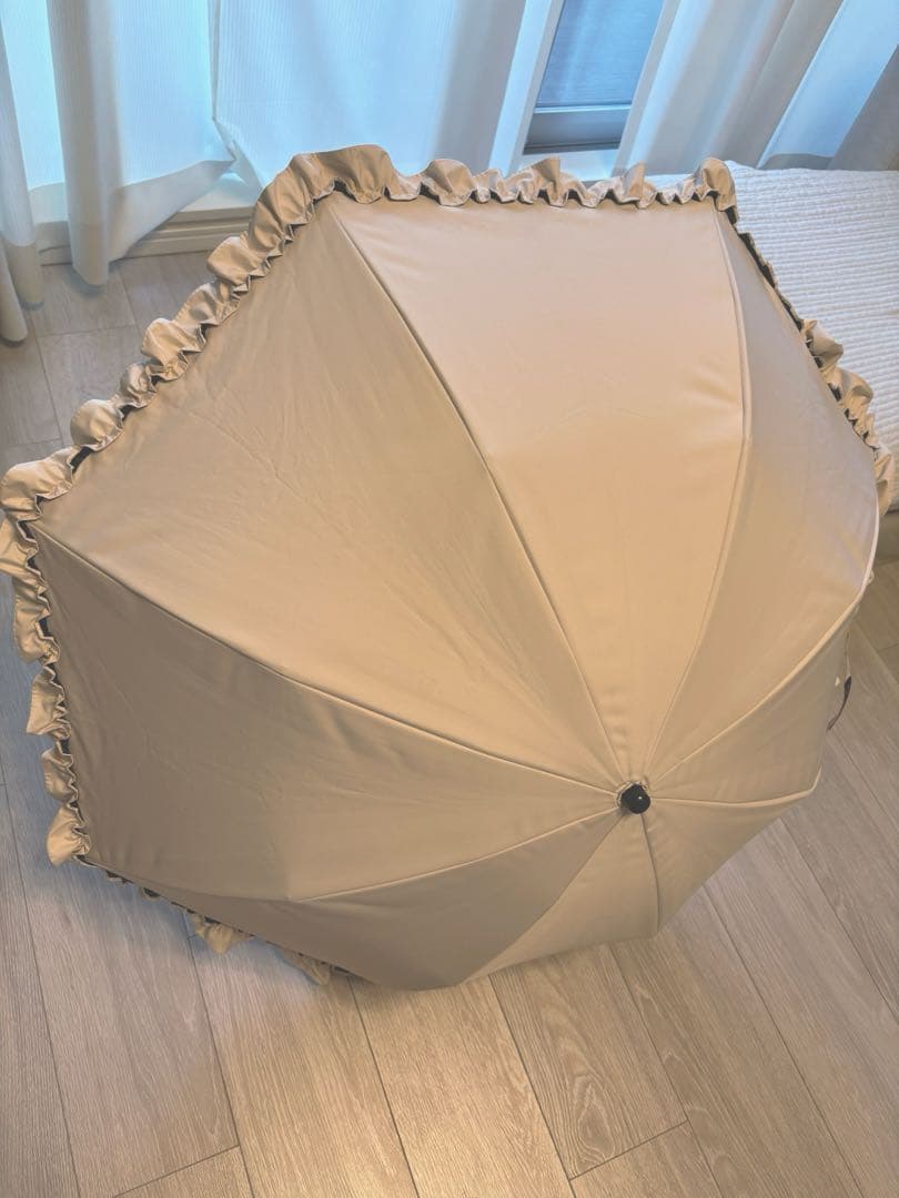 芦屋ロサブラン♡2段折りたたみ50cmシングルフリル曲がり竹手元♡ベージュ