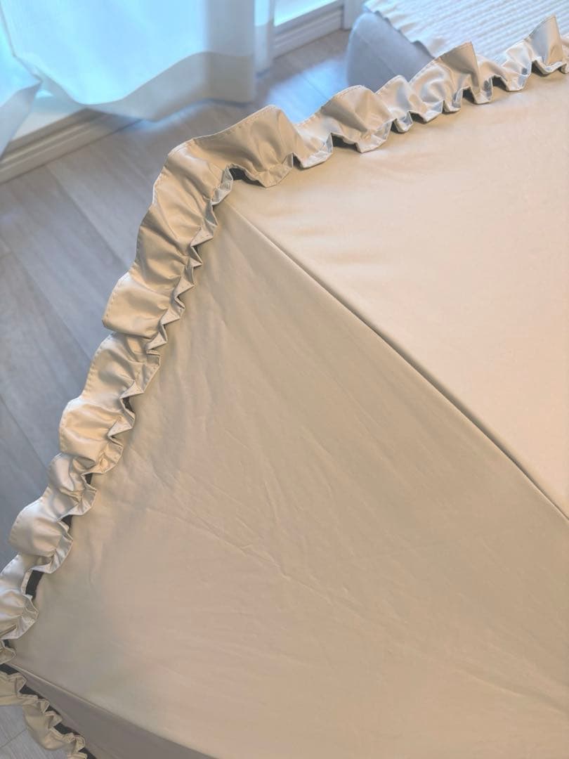 芦屋ロサブラン♡2段折りたたみ50cmシングルフリル曲がり竹手元♡ベージュ