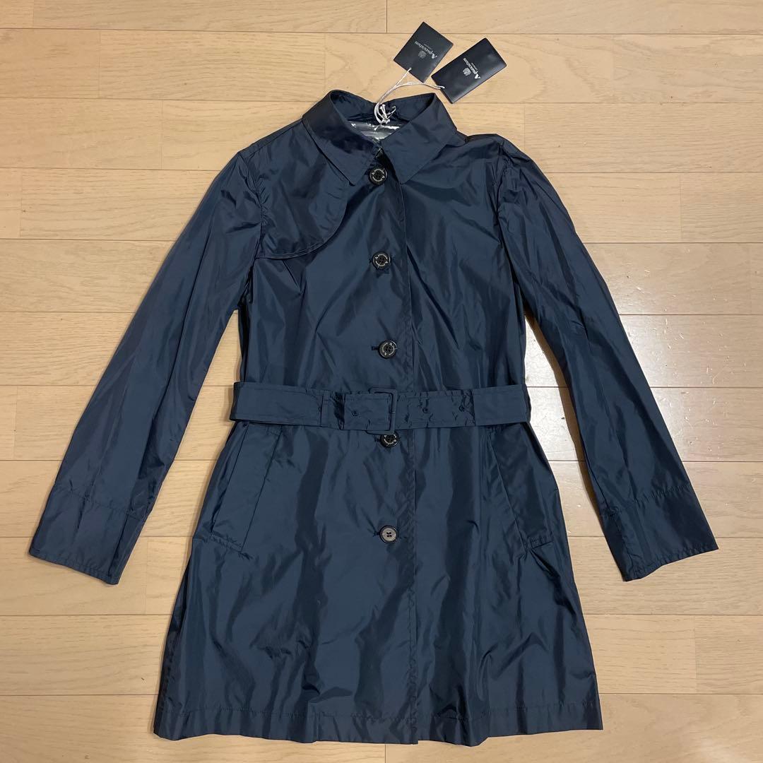 Aquascutum アクアスキュータム 帽子付きレインコート ネイビー 8