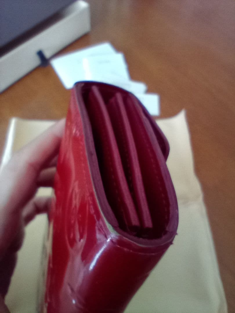 箱付 ルイヴィトン LOUIS VUITTON 長財布 モノグラム ヴェルニ 赤