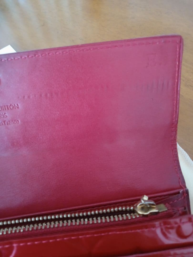 箱付 ルイヴィトン LOUIS VUITTON 長財布 モノグラム ヴェルニ 赤