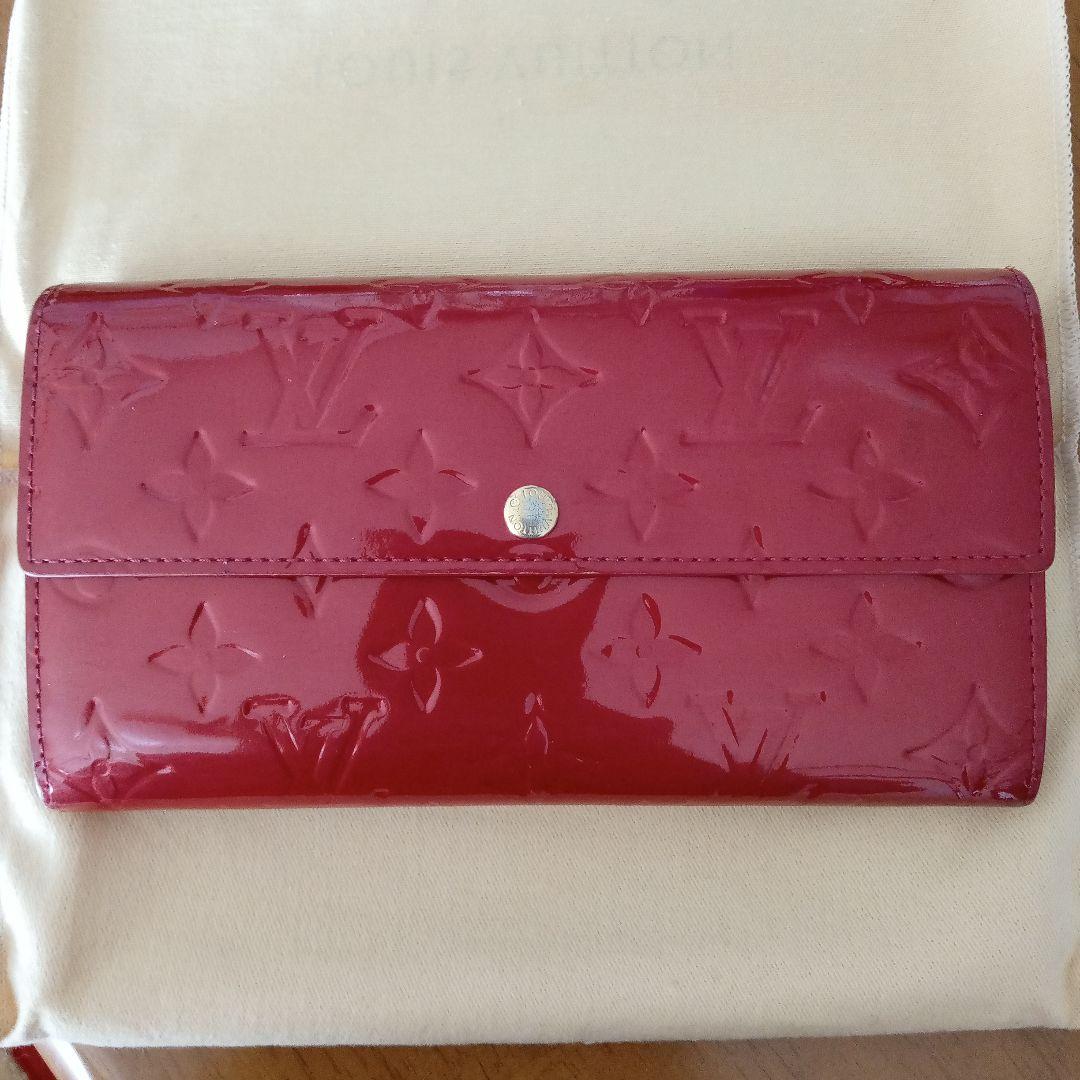 箱付 ルイヴィトン LOUIS VUITTON 長財布 モノグラム ヴェルニ 赤