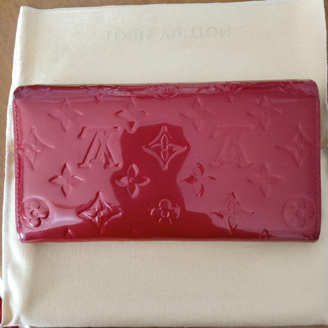 箱付 ルイヴィトン LOUIS VUITTON 長財布 モノグラム ヴェルニ 赤