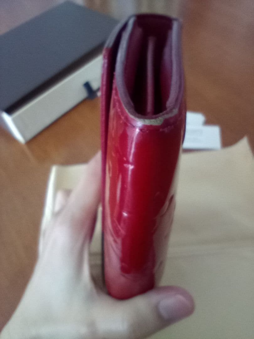 箱付 ルイヴィトン LOUIS VUITTON 長財布 モノグラム ヴェルニ 赤