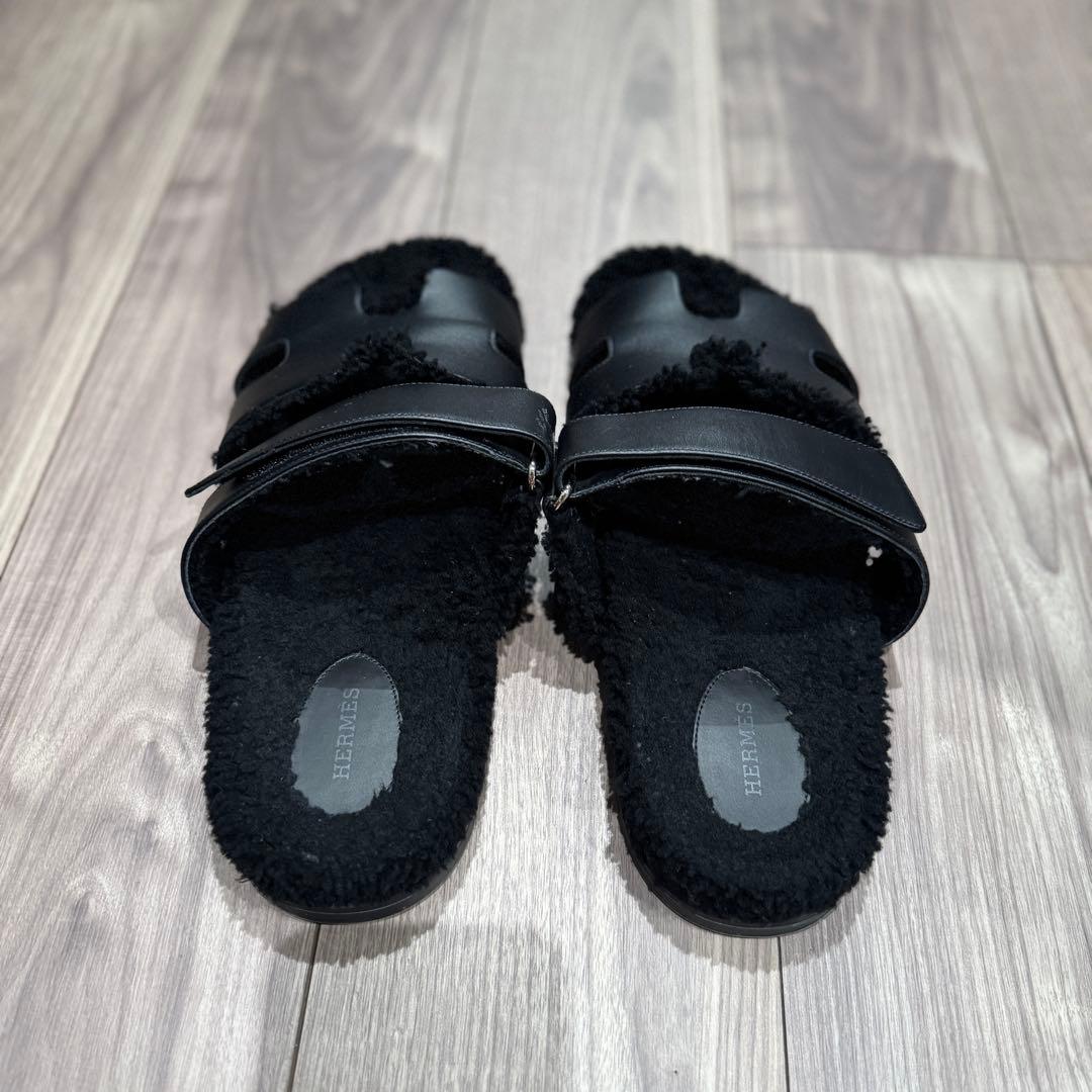 k*☆様 Mens エルメス シプレHermès Black ムートン サイズ4