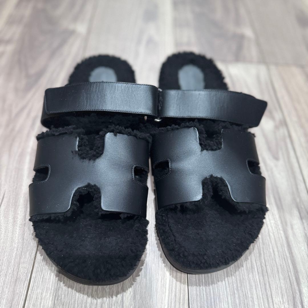 k*☆様 Mens エルメス シプレHermès Black ムートン サイズ4