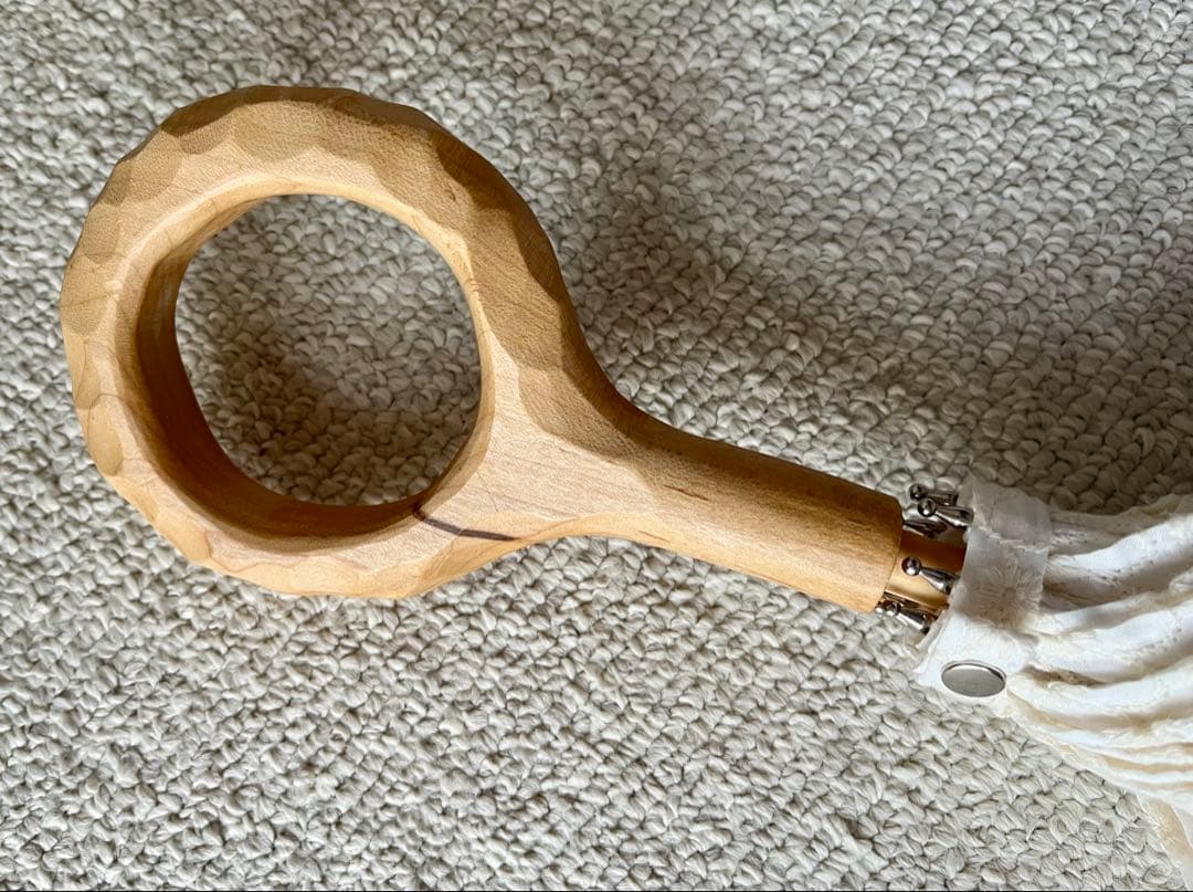 小宮商店 ホワイトレース日傘 木製ハンドル 50cm 刺繍