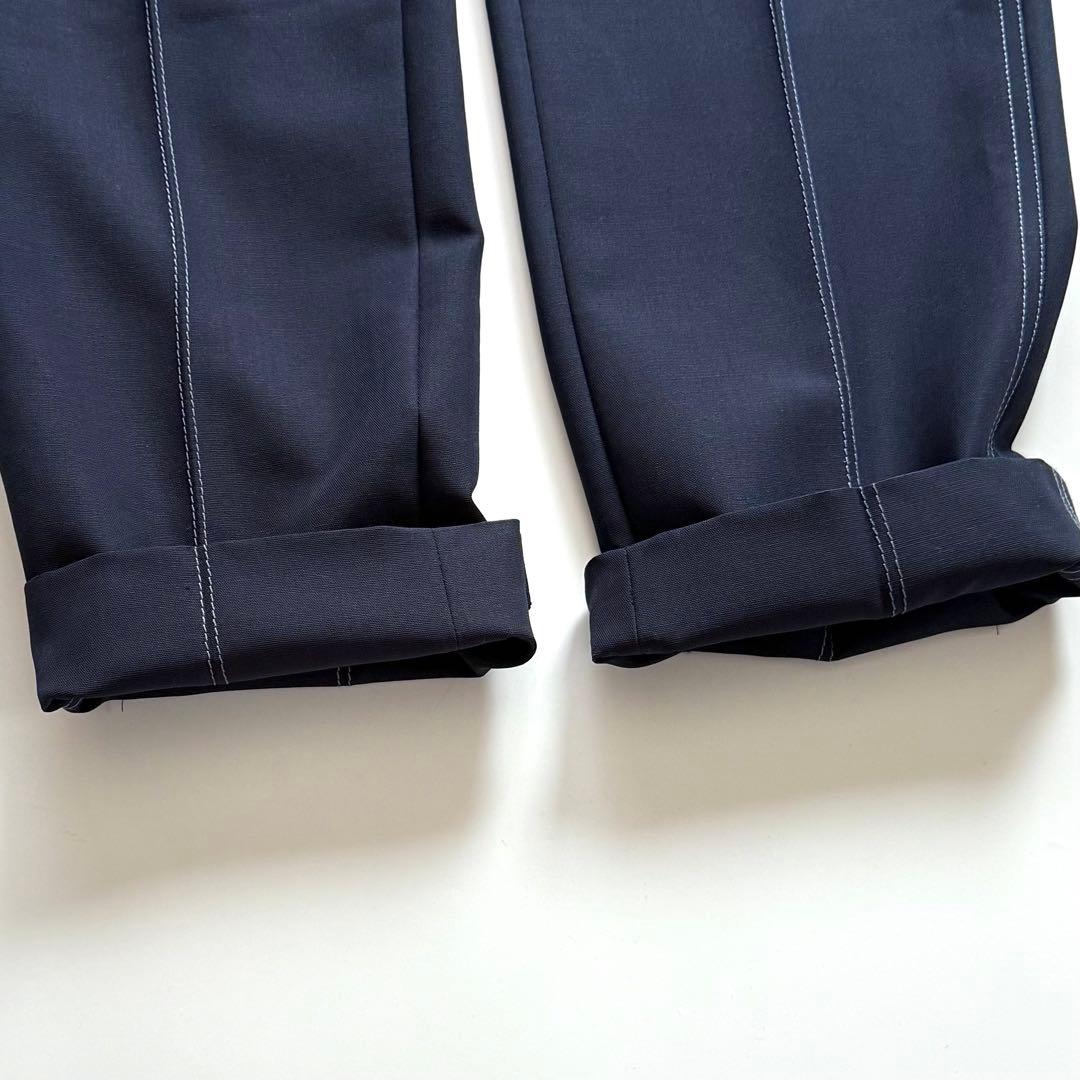 美品 OAMC スラックス ウールモヘヤ トラウザーズ ステッチ ネイビー 44