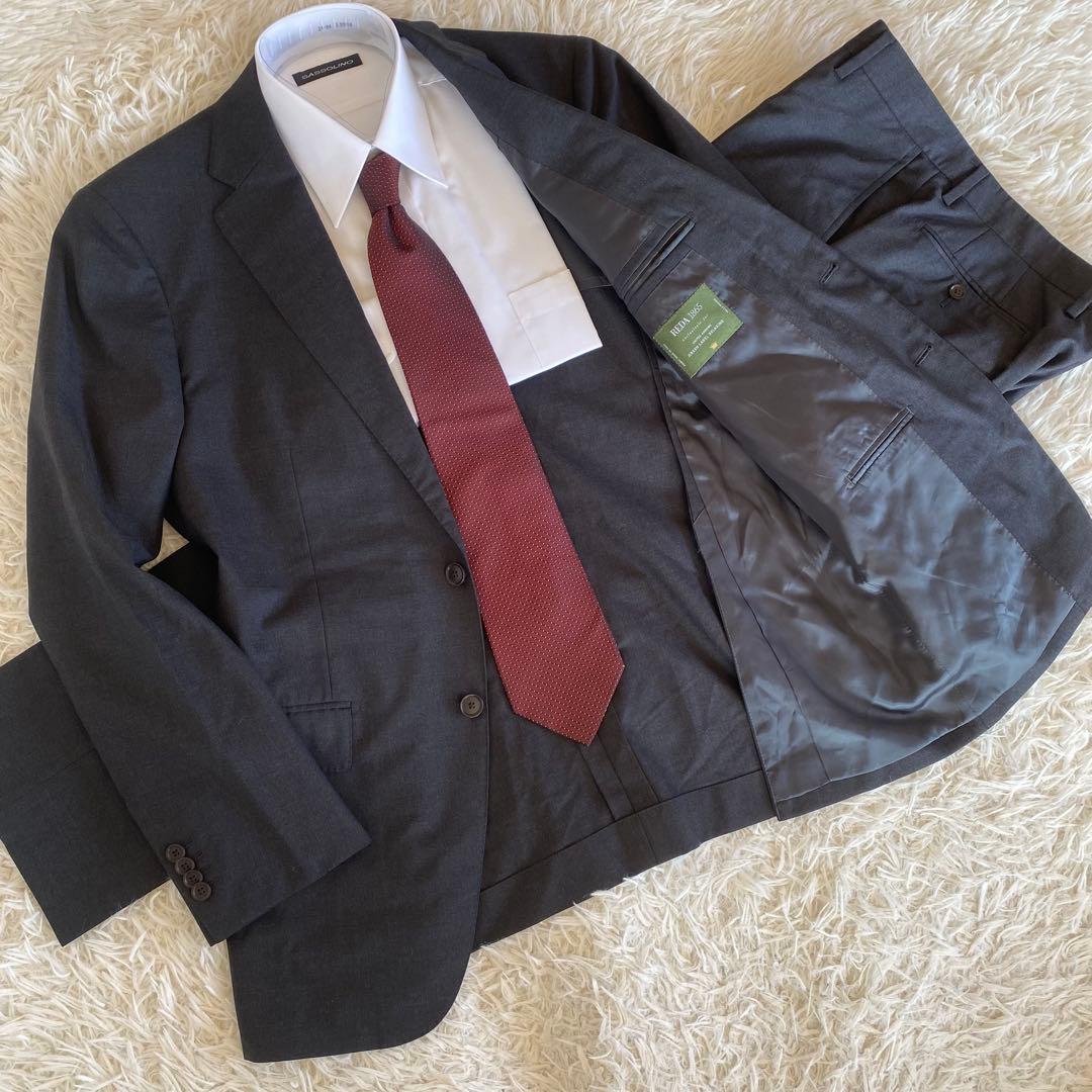 極美品✨グリーンレーベル×レダ　トロ無地 スーツセットアップ 2B RV　48