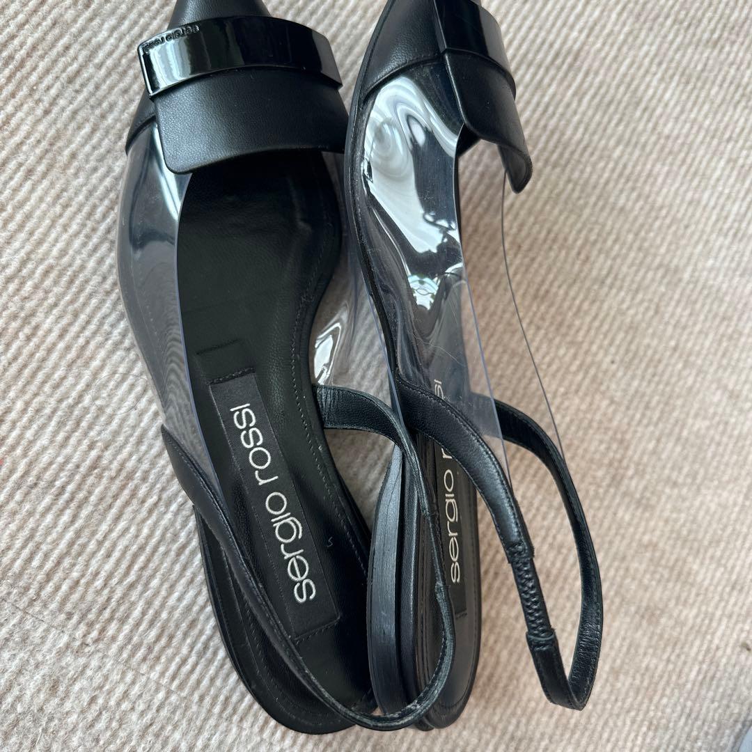 セルジオロッシsr1 PVC フラットスリングバック　黒　36 美品