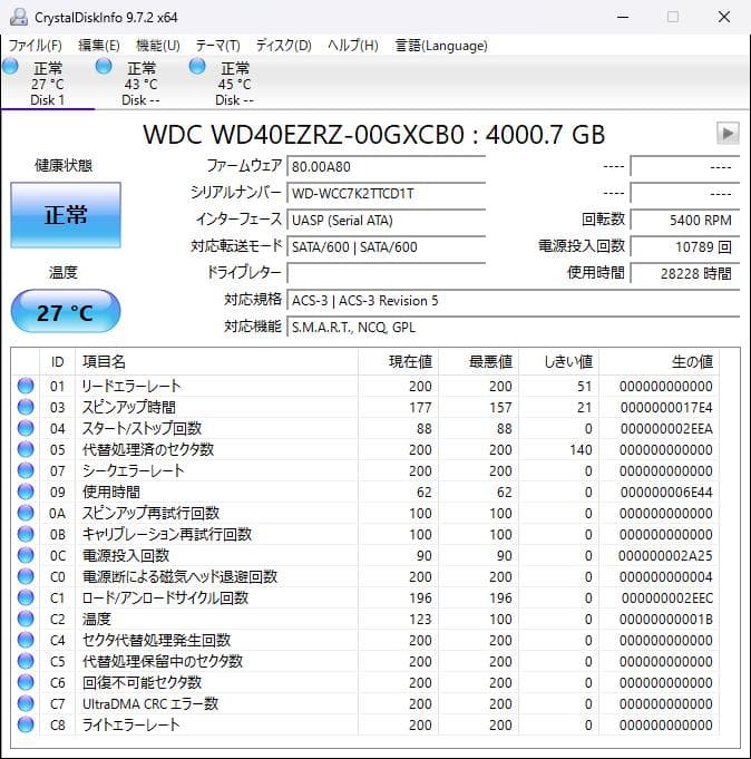Synology NAS DS418j / 4TB HDD 4台付き