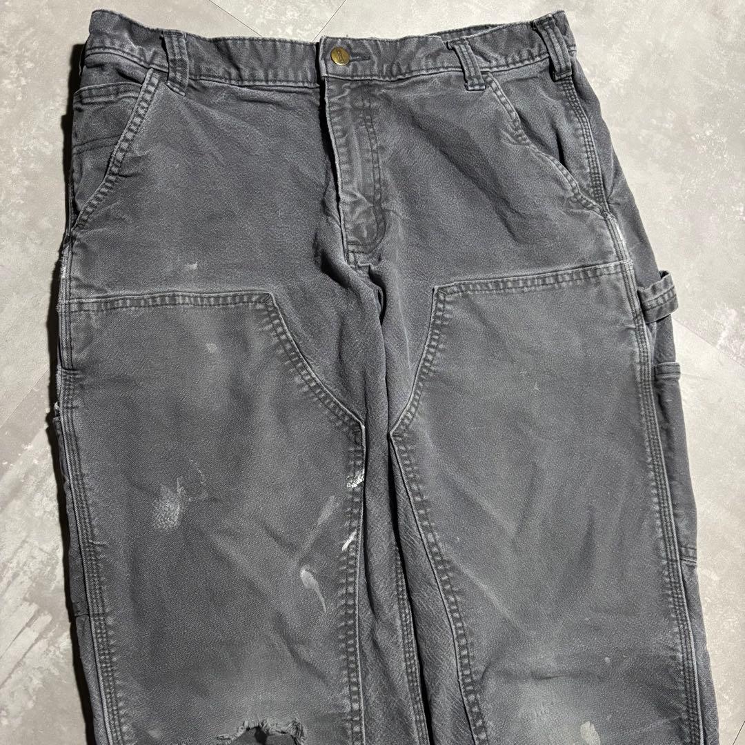 カーハート carhartt ペインターパンツ　ワークパンツ　ダブルニー　グレー