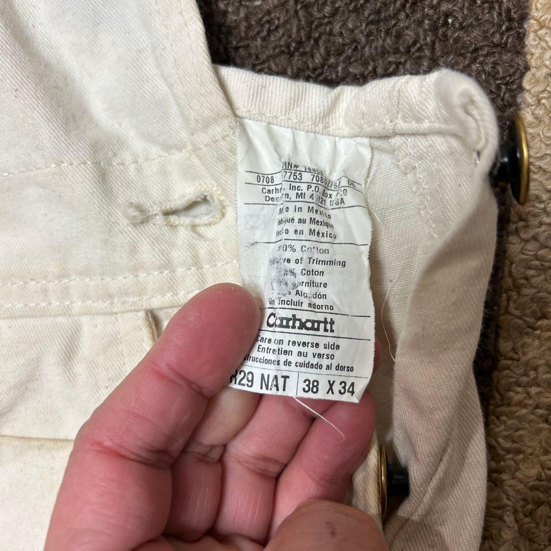 Carhartt ホワイトオーバーオール Eastern MA 475 エプロン