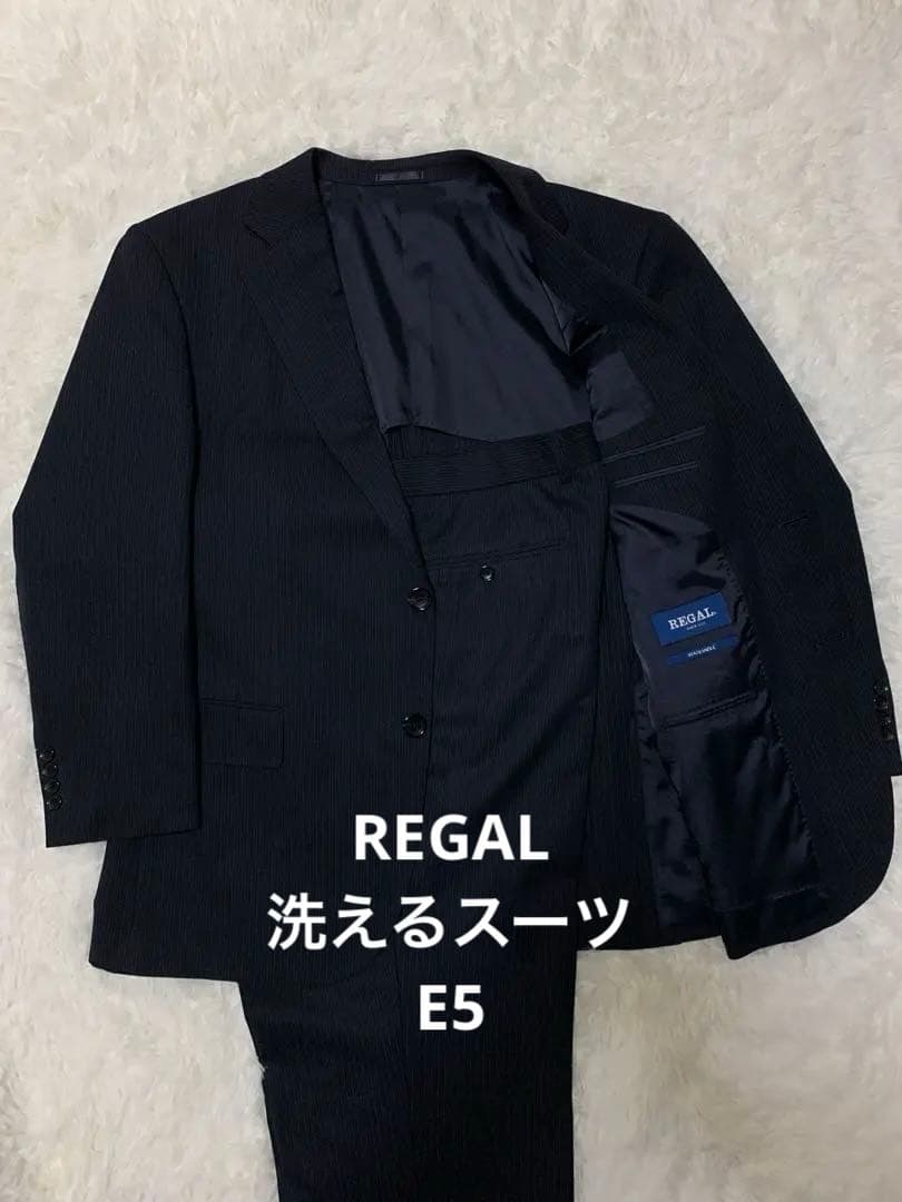 REGALリーガル ストライプ ダブルボタン ビジネススーツ E5