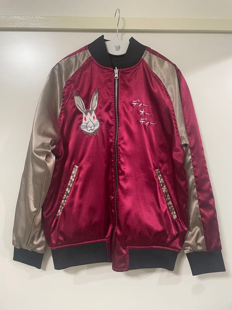 DoDディーオーディーギガジャンSサイズレッド赤スカジャンリバーシブル黒ブラック