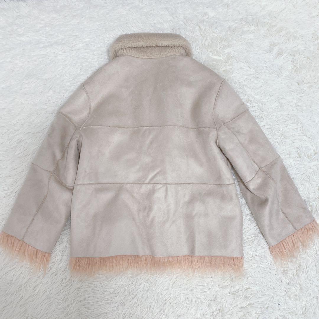 美品 グレースコンチネンタル ハーフコート ファージャケット リバーシブル