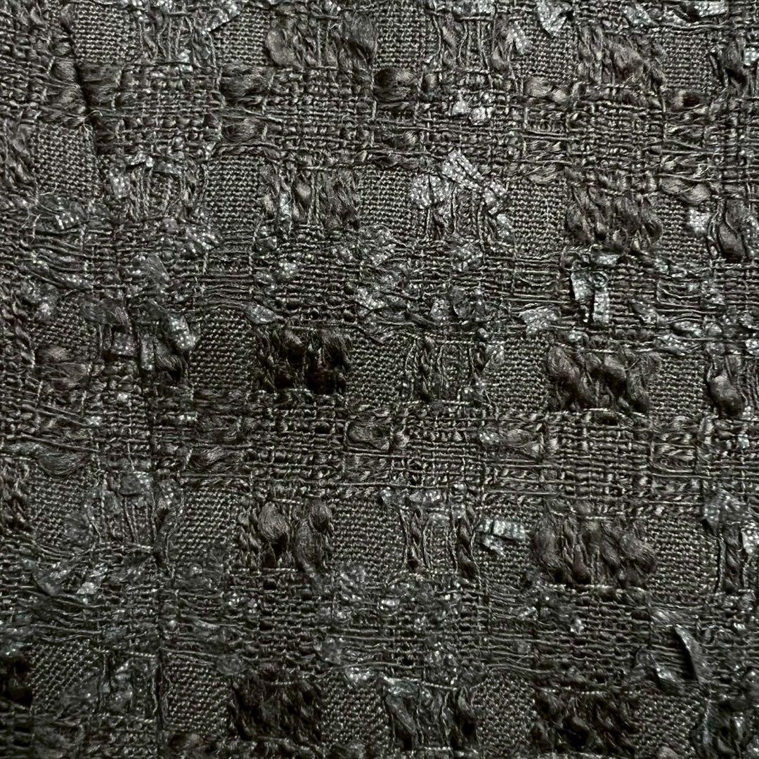 タグ付 ANAYI ミックスヤーンツイードショートジレ ブラック 36