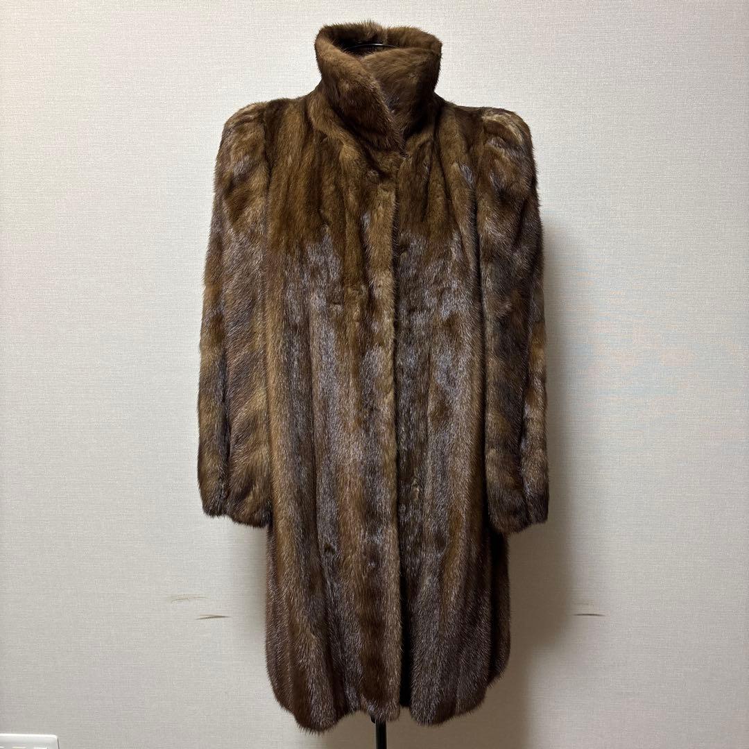 DORAEMBA ミンク　ナチュラルダークブラウンファー ミディアムコート